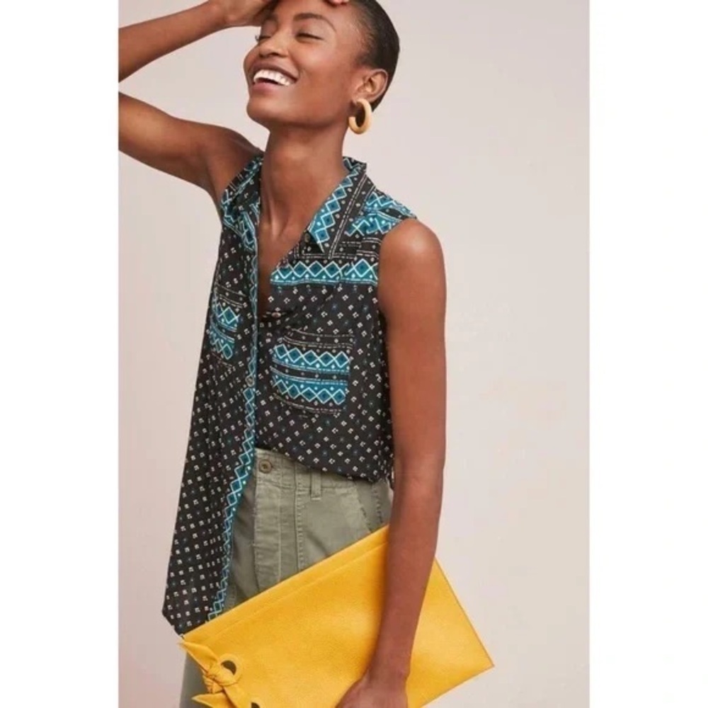 Anthropologie - Akemi + Kin - Ira Printed Sleeveless Blouse. Small - P2P is 21”